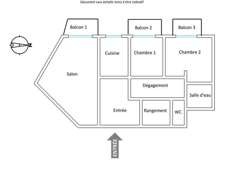 Appartement - 65 m² - 3 pièces
