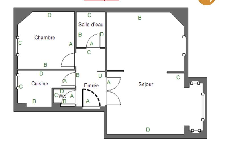 Appartement - 49 m² - 2 pièces