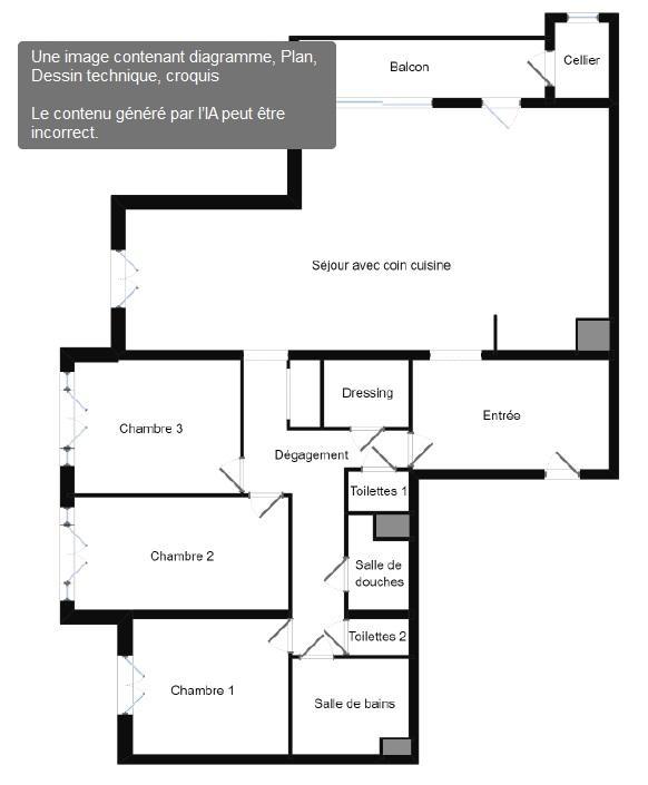 Appartement - 100 m² - 5 pièces