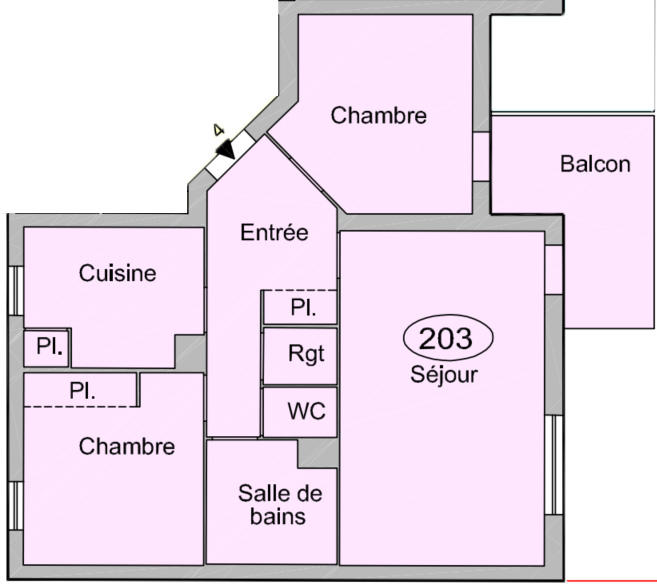 Appartement - 65 m² - 3 pièces