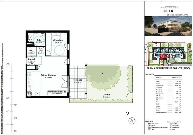Appartement - 55 m² - 2 pièces