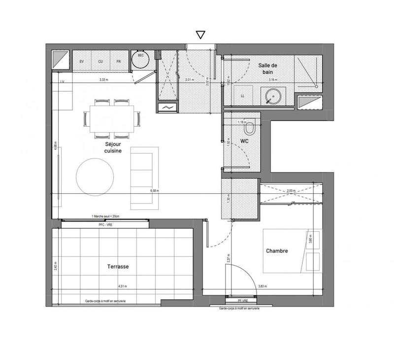 Appartement - 48 m² - 2 pièces