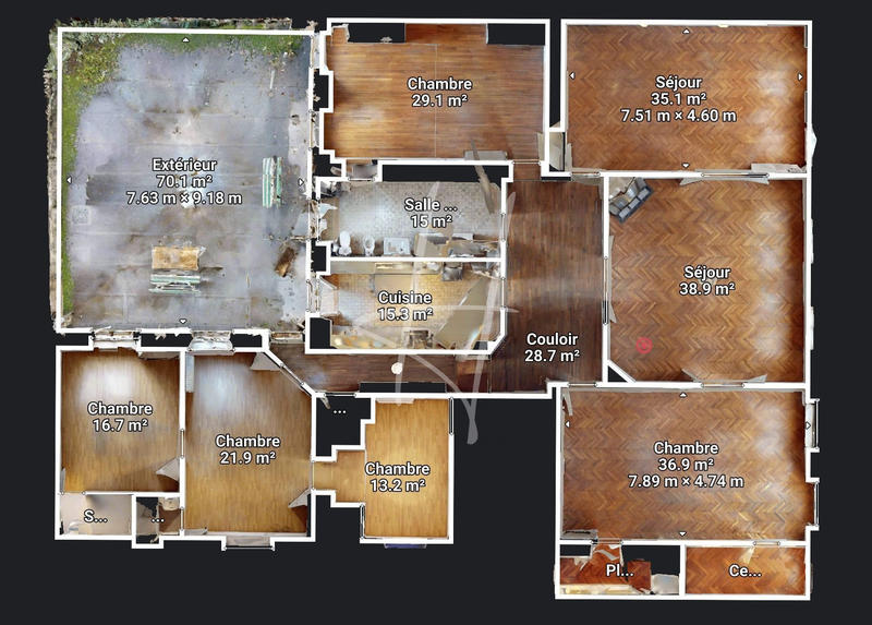 Appartement - 257 m² - 8 pièces