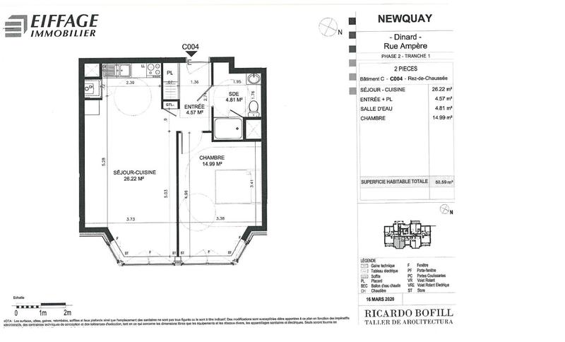 Appartement - 50 m² - 2 pièces