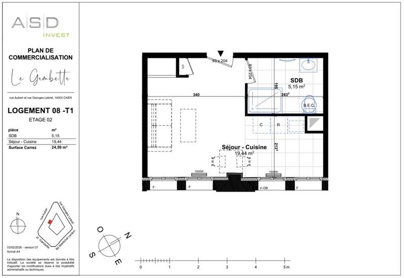 Appartement - 24 m² - 1 pièce