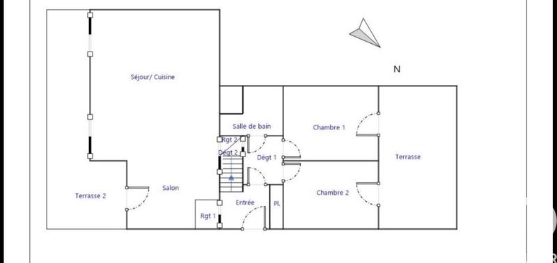Appartement - 80 m² - 3 pièces