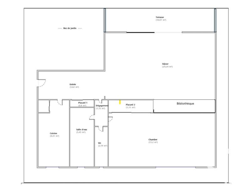 Appartement - 64 m² - 2 pièces