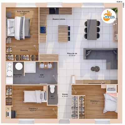 Maison - 83 m² - 5 pièces