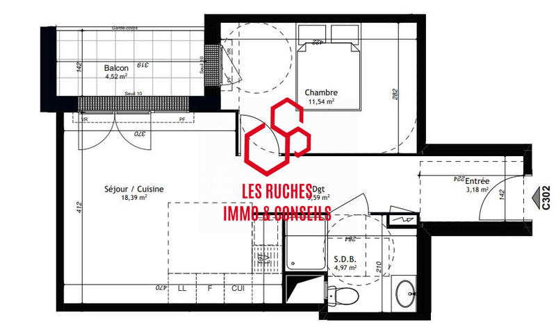 Appartement - 42 m² - 2 pièces