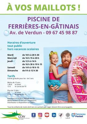 Piscine de Ferrières : horaires d'ouverture