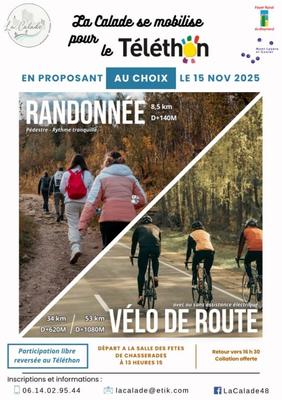 Sortie Vélo et Randonnée Pédestre au Profit du Téléthon
