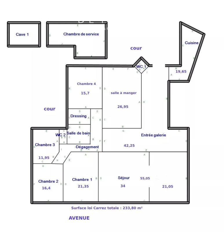 Appartement - 234 m² - 5 pièces