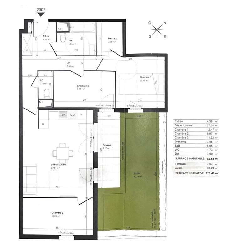 Appartement - 83 m² - 4 pièces