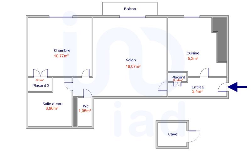 Appartement - 42 m² - 2 pièces