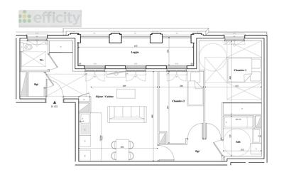 Appartement - 61 m² - 3 pièces