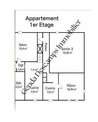 Appartement - 84 m² - 4 pièces