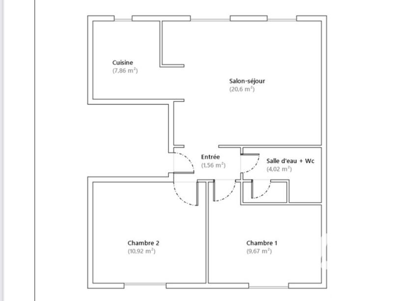 Appartement - 52 m² - 3 pièces