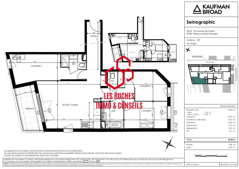 Appartement - 83 m² - 4 pièces