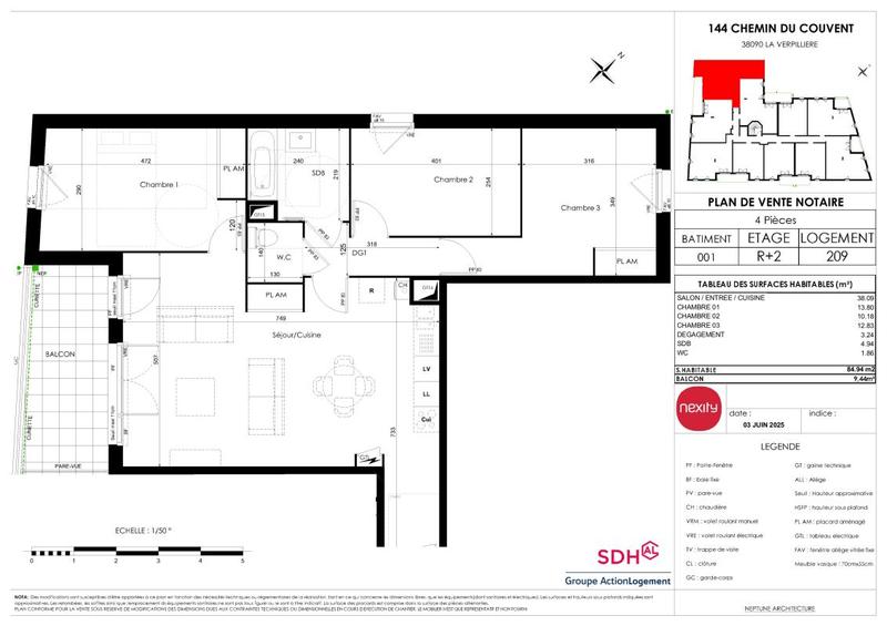 Appartement - 85 m² - 4 pièces