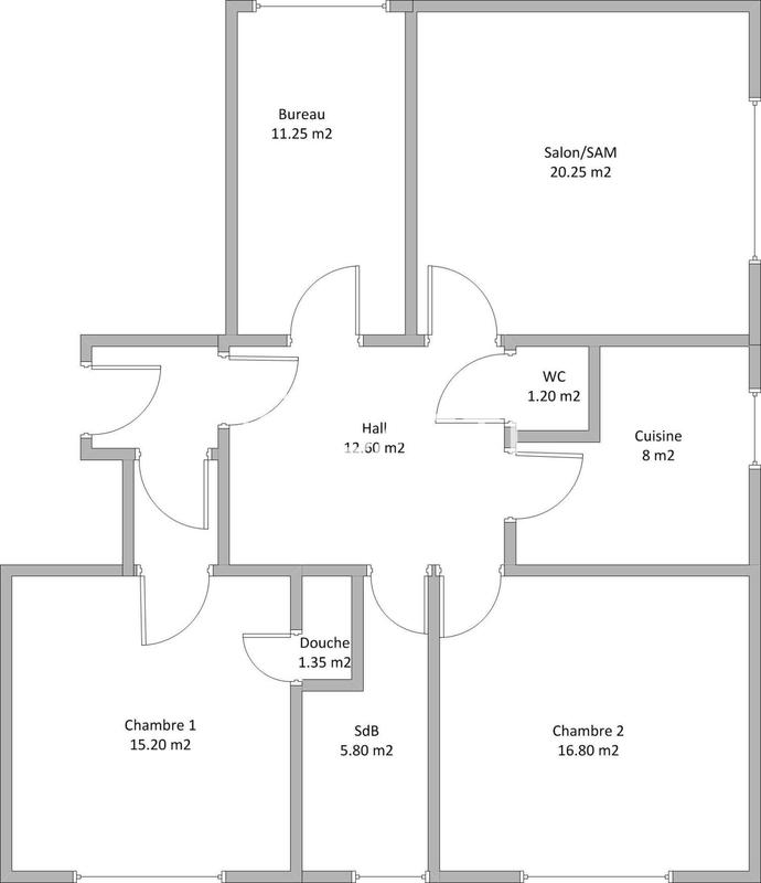 Appartement - 94 m² - 5 pièces