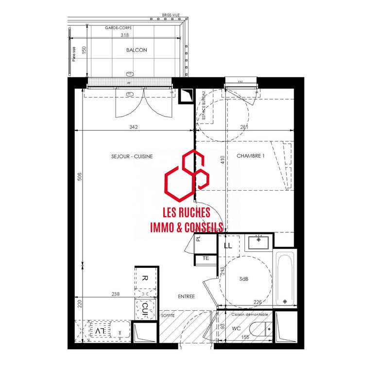 Appartement - 44 m² - 2 pièces