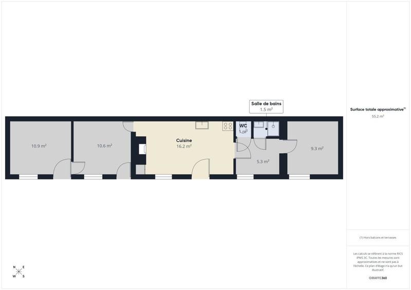 Maison - 57 m² - 3 pièces