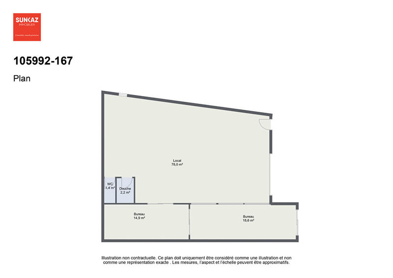 Local d'activités - 120 m² - 1 pièce
