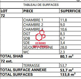 Appartement - 80 m² - 4 pièces