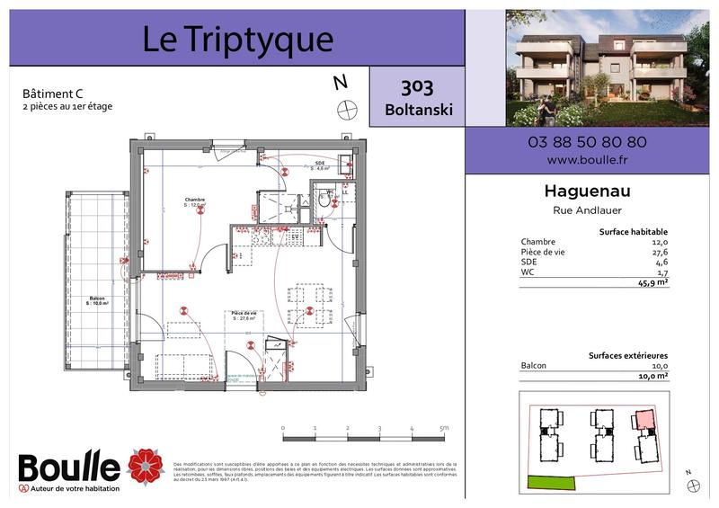 Appartement - 46 m² - 2 pièces