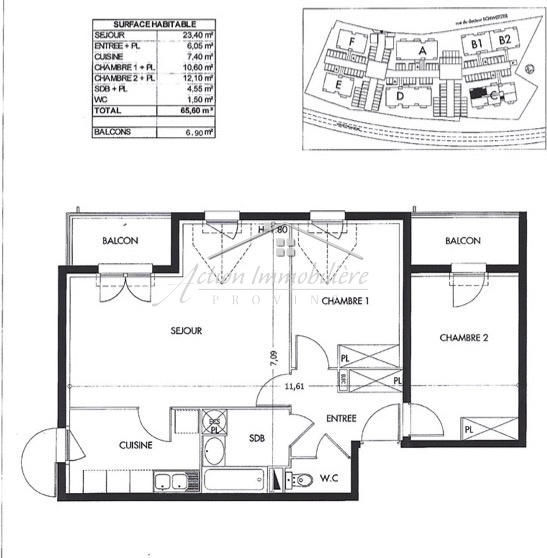 Appartement - 66 m² - 3 pièces