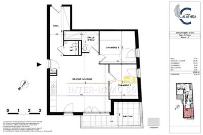 Appartement - 64 m² - 3 pièces