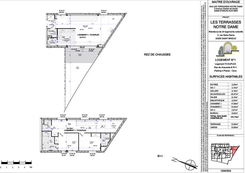 Appartement - 108 m² - 3 pièces