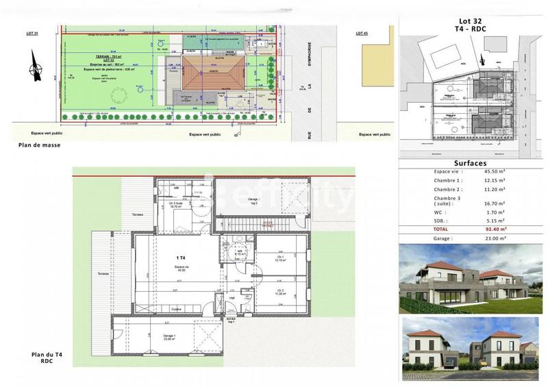 Appartement - 92 m² - 4 pièces