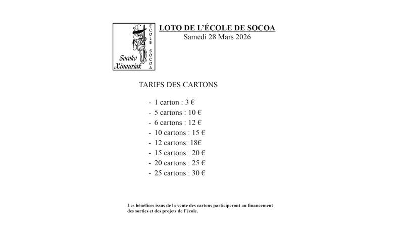 Loto de l'école de l'Untxin de Socoa