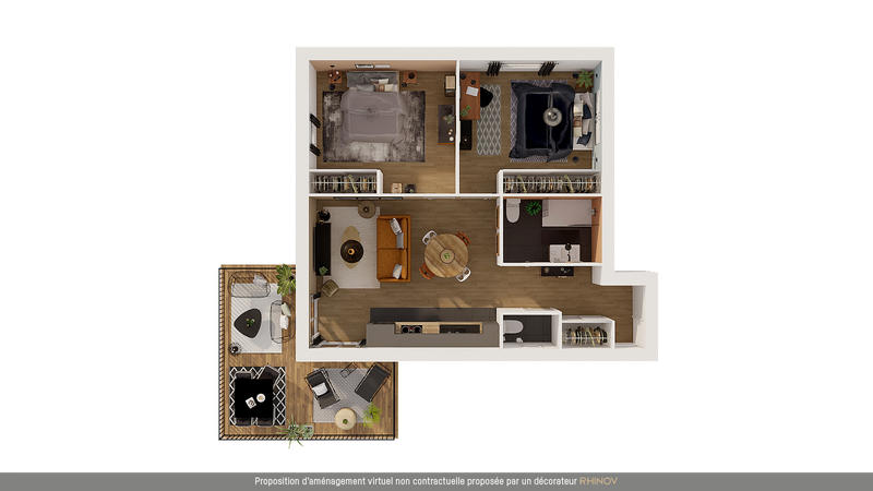 Appartement - 59 m² - 3 pièces