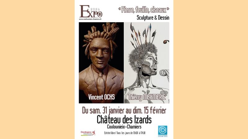 Exposition "Pierre, feuille, ciseaux" - Sculpture et dessin
