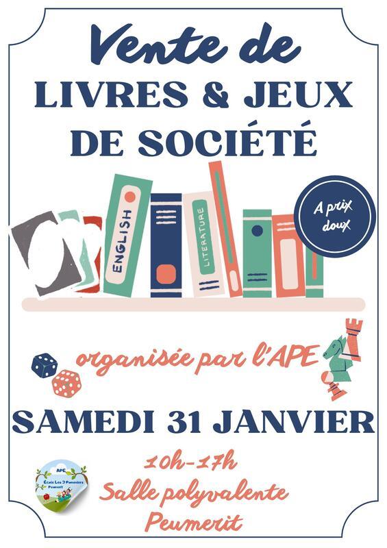 Vente solidaire de livres et jeux de société