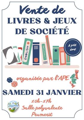 Vente solidaire de livres et jeux de société