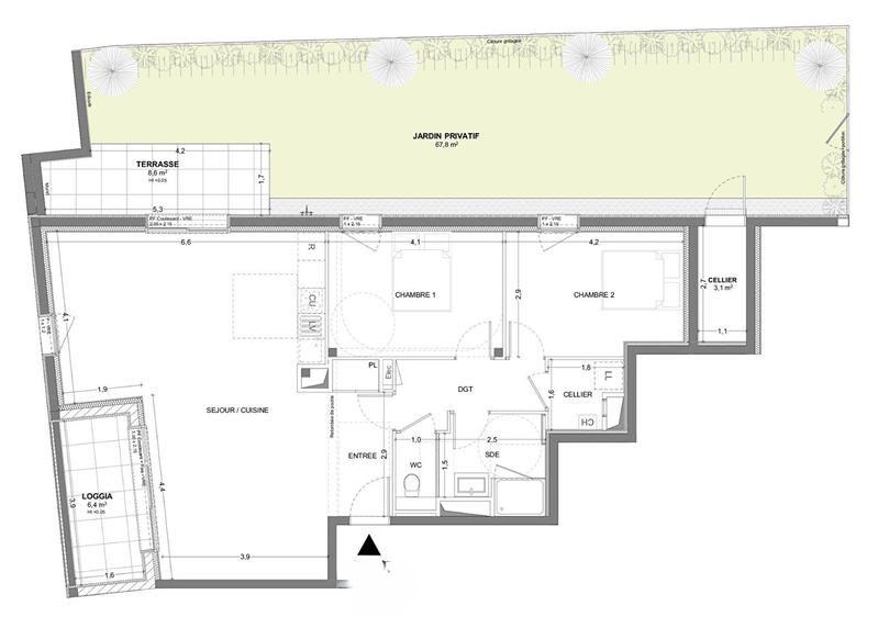 Appartement - 86 m² - 3 pièces