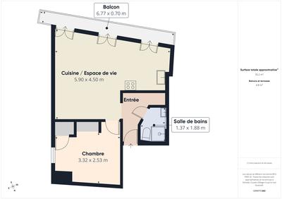 Appartement - 36 m² - 2 pièces