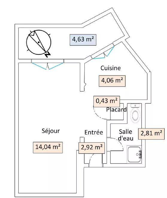 Appartement - 24 m² - 1 pièce