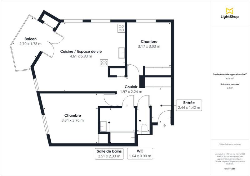 Appartement - 64 m² - 3 pièces