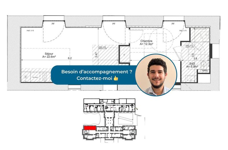 Appartement - 40 m² - 2 pièces