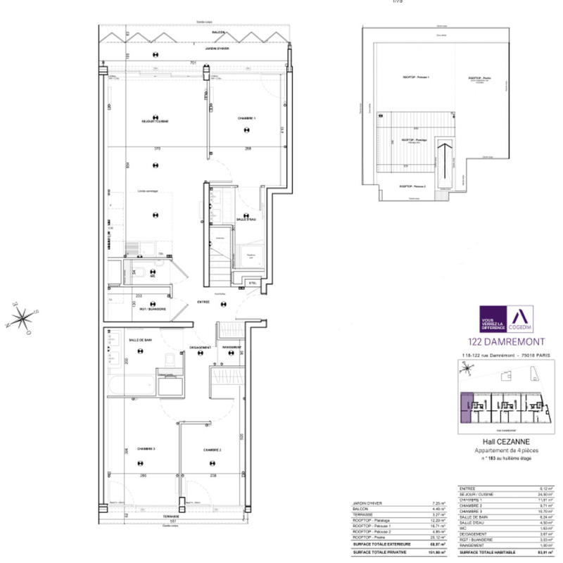 Appartement - 83 m² - 4 pièces