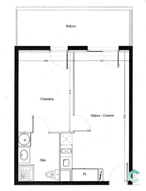 Appartement - 37 m² - 2 pièces