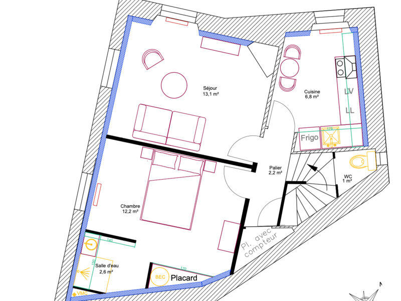 Appartement - 38 m² - 2 pièces