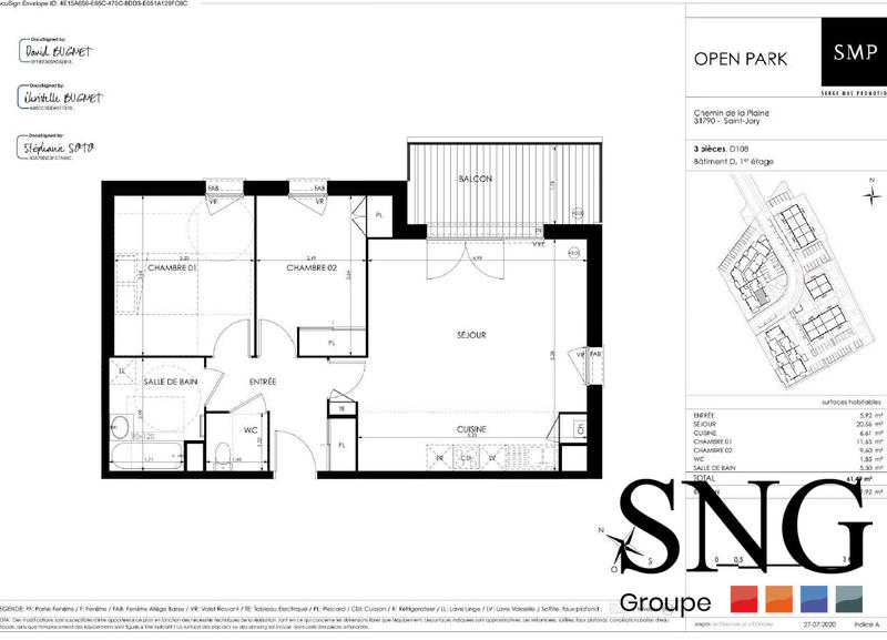 Appartement - 61 m² - 3 pièces