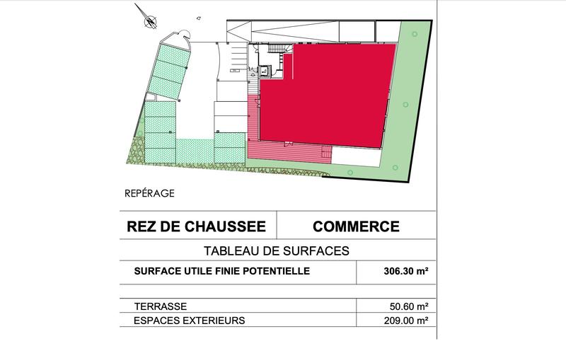 Local commercial - 306 m² - 1 pièce
