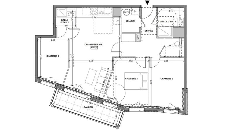 Appartement - 80 m² - 4 pièces