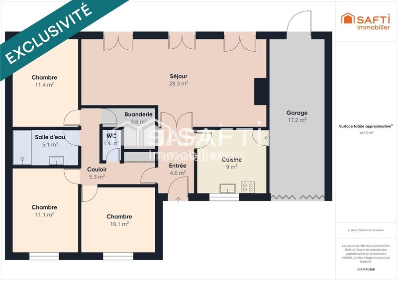 Maison - 90 m² - 4 pièces